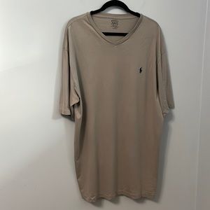 Men’s Cotton Polo Ralph Lauren Short Sleeve Gray V Neck Tee